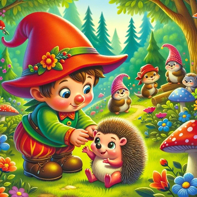 Pirrewitje helpt een egeltje om zijn vriendjes minder te prikken