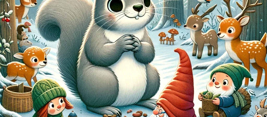 Een oud eekhoorntje dat honger heeft