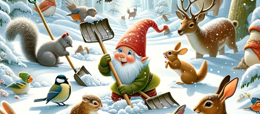 Pirrewitje en het besneeuwde bospad