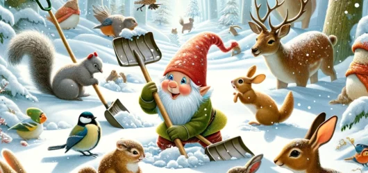 Pirrewitje en het besneeuwde bospad