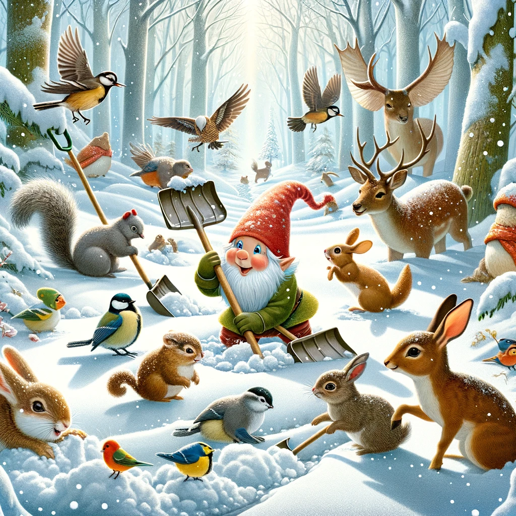 Pirrewitje en het besneeuwde bospad