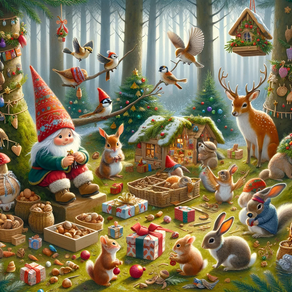 Hoe alle diertjes in het bos cadeautjes maken voor elkaar