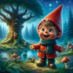 Kabouter Pirrewitje, die nieuwjaar gaat zingen.