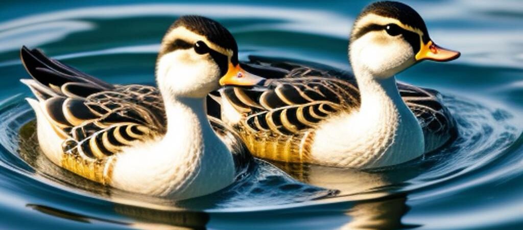 Alle eendjes zwemmen in het water