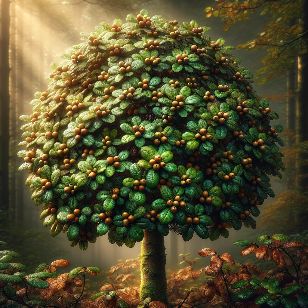 Pirrewitje ondekt een mooie groene hulstboom