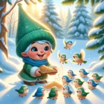 Pirrewitje geeft stukjes brood aan de vogeltjes