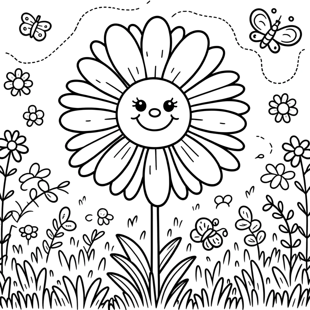 5 kleurplaatjes met lentebloemen