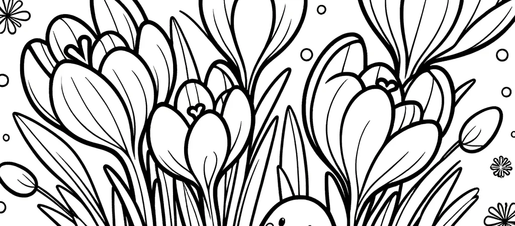 5 kleurplaatjes met lentebloemen