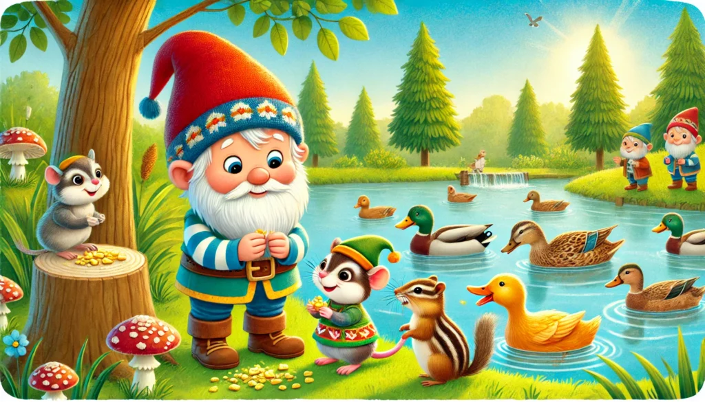 Pirrewitje voedt de eendjes