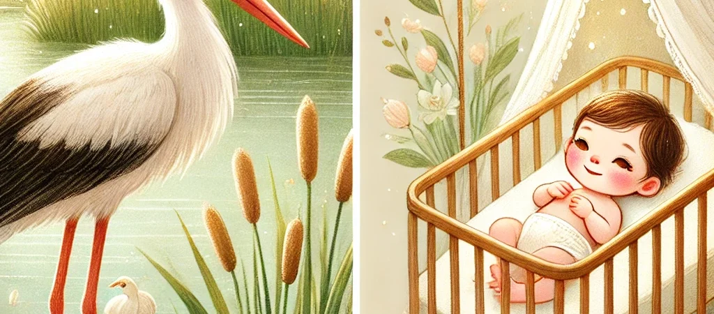 De ooievaar en baby Remi