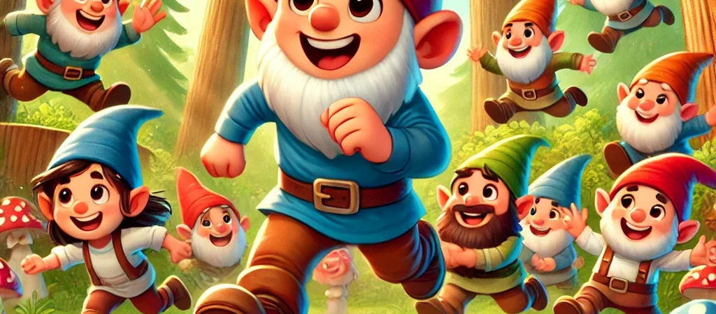 De kabouters spelen tikkertje