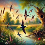 De zwaluwen en de vijver