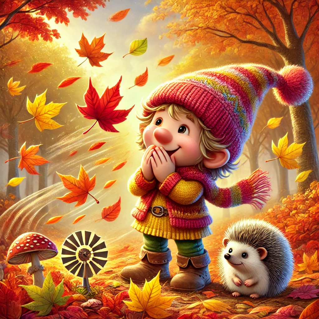 De wind en de vallende blaadjes 