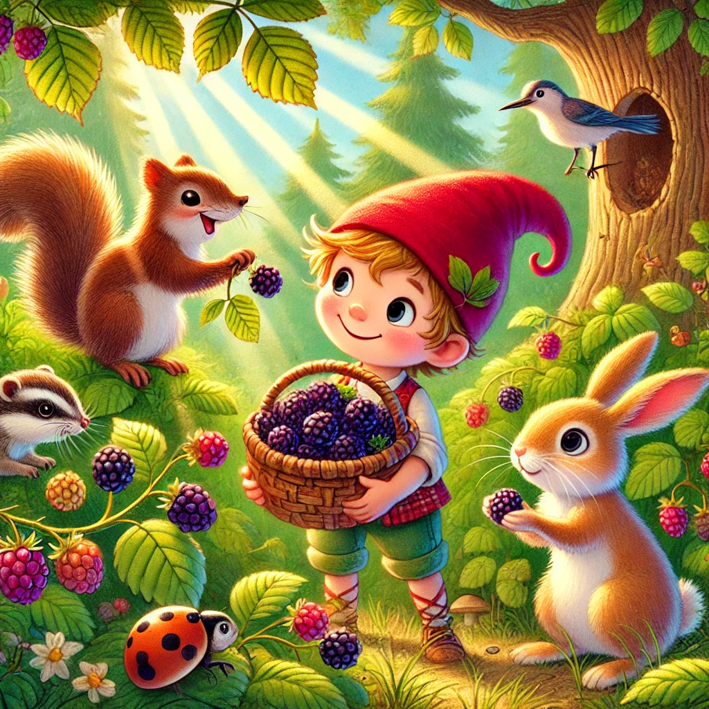 Pirrewitje en zijn vriendjes gaan braambessen plukken