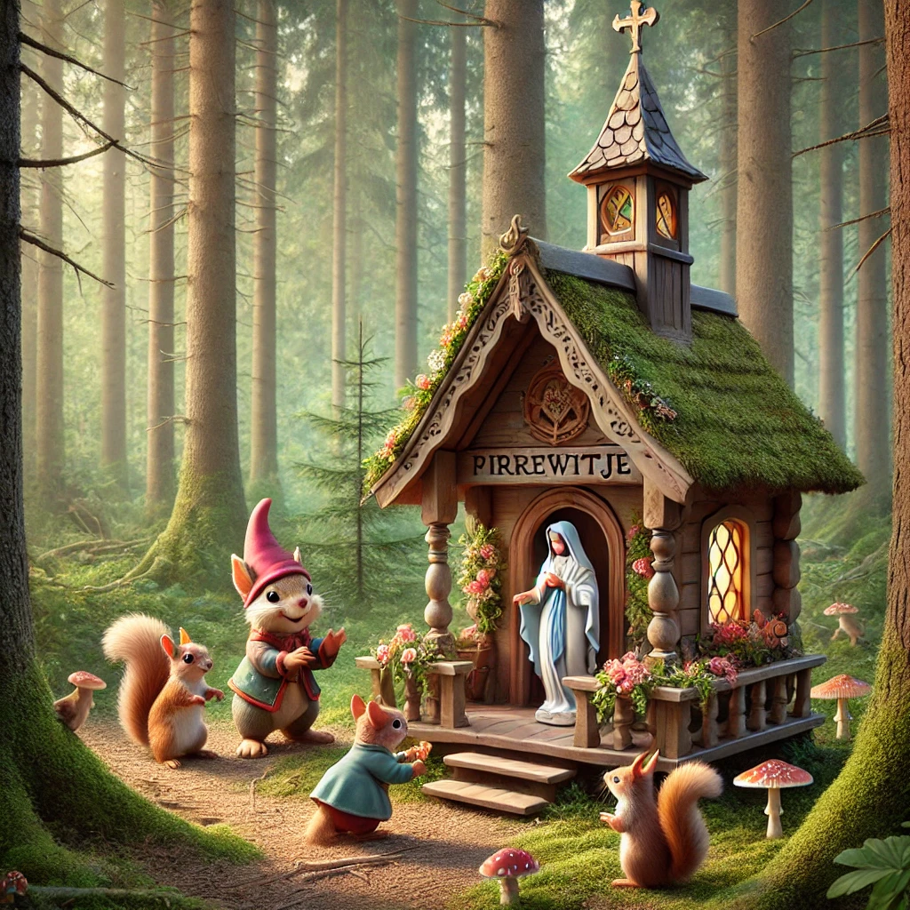 Pirrewitje bidt voor vrede in het bos