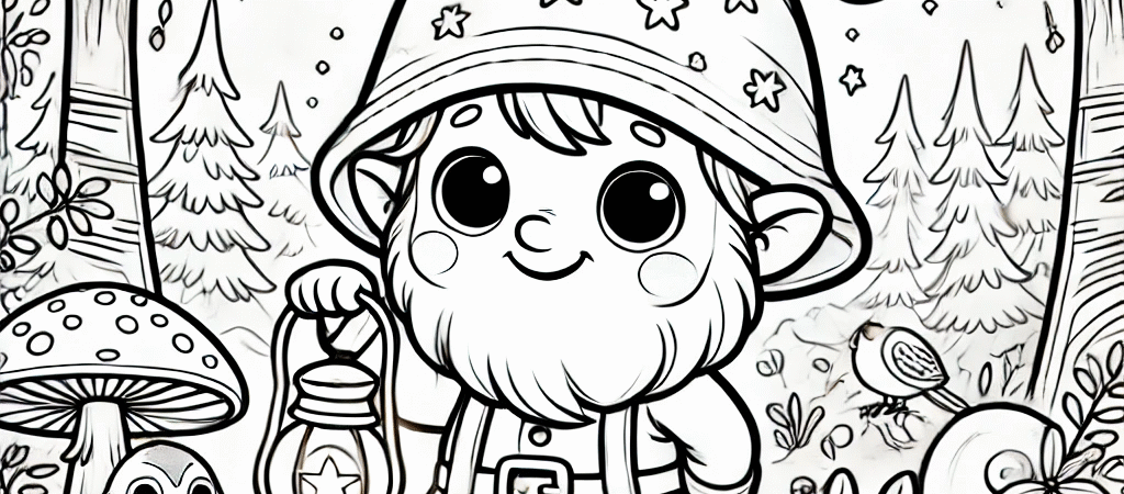 Kleurplaatje van kabouter Pirrewitje