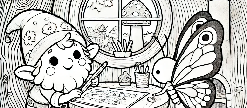 Kleurplaatje van Pirrewitje en Vlinderflapje 