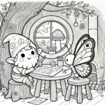 Kleurplaatje van Pirrewitje en Vlinderflapje 