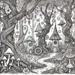 Kleurplaatje van het sprookjesbos